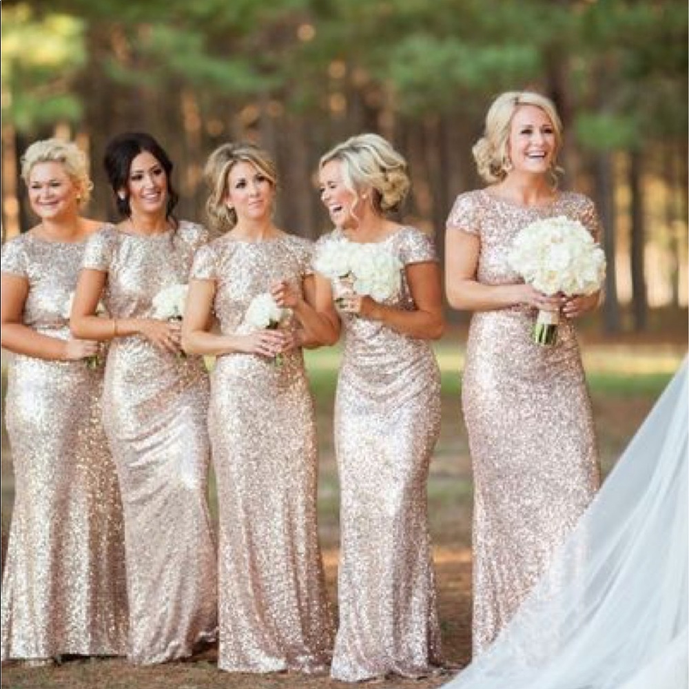 Sequin gold dress.